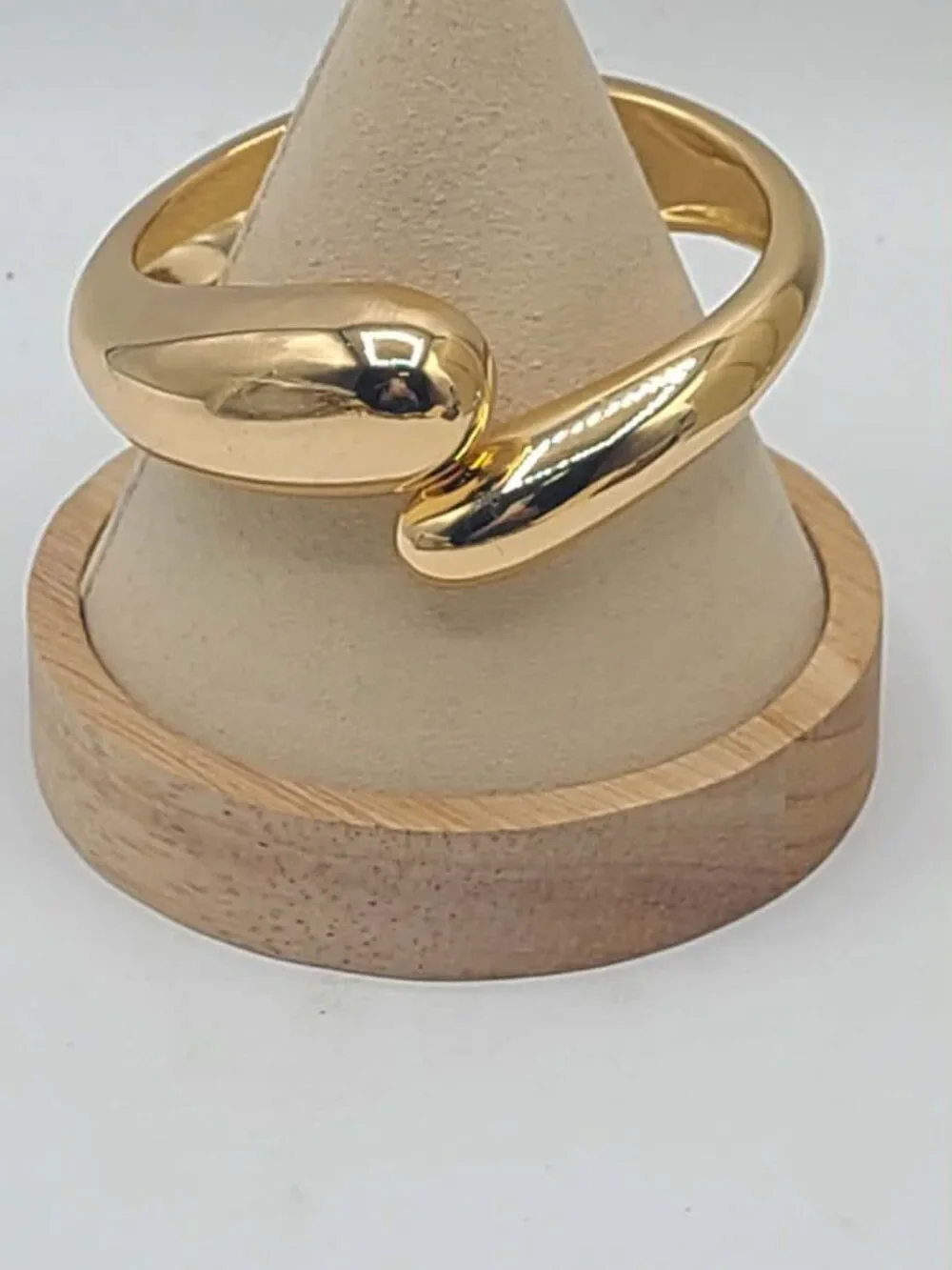 Unmarked Gold Tone Bypass Cuff Bangle